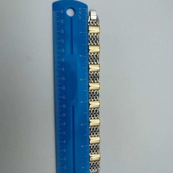 ge Coro Pegasus Weave Pattern Gold Tone Bracelet 7" Signed - Picture 6 of 9